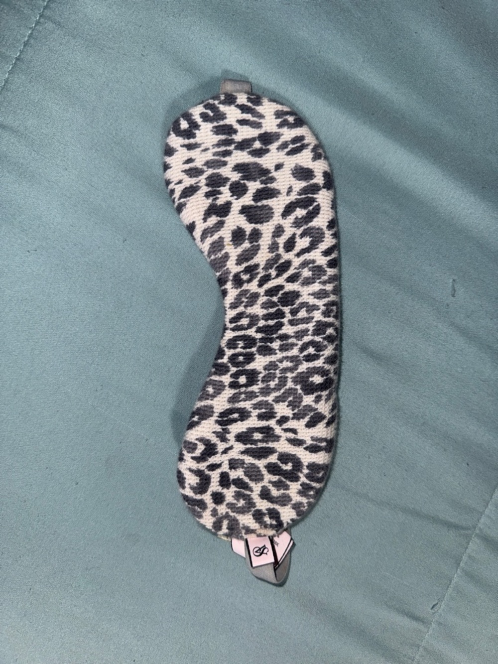 Leopard Print Sleep Mask in Grey and White